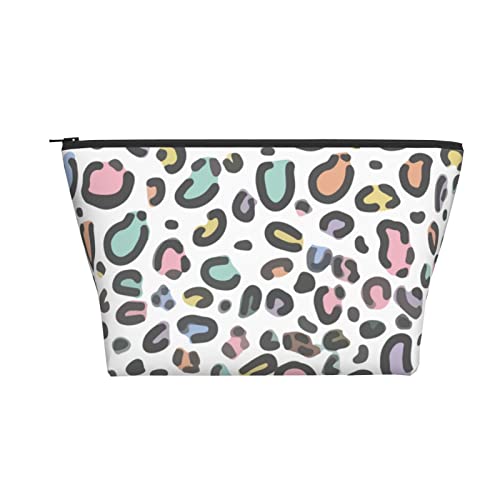 Tragbare Kosmetiktasche Pastell Regenbogen Leopard Make-up Tasche Reise Kulturtasche für Mädchen Frauen von Ahdyr