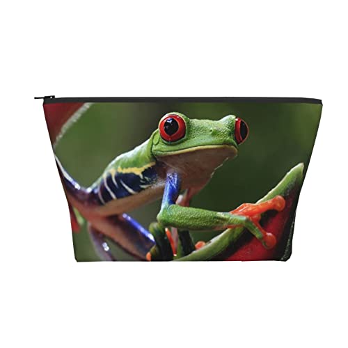 Tragbare Kosmetiktasche Puerto Rico Tree Frog Floral Make-up-Tasche Reise-Kulturtasche für Mädchen und Frauen von Ahdyr