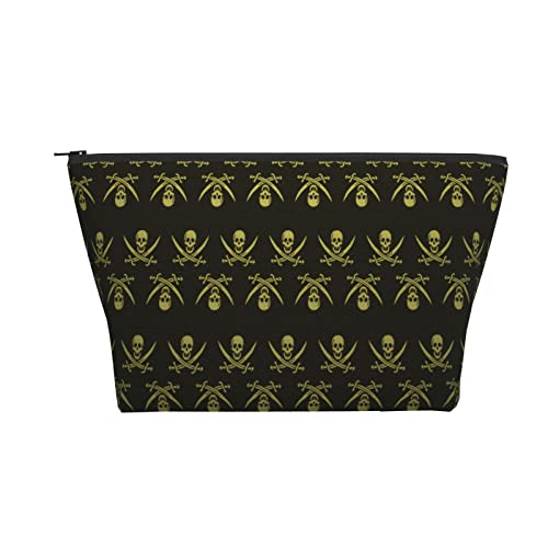 Tragbare Kosmetiktasche Retro Piratenschädel Hipster Make-up Tasche Reise Kulturtasche für Mädchen Frauen von Ahdyr