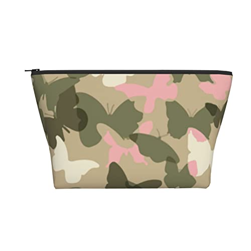 Tragbare Kosmetiktasche Rosa Schmetterling Camo Make-up Tasche Reise Kulturbeutel Für Mädchen Frauen von Ahdyr