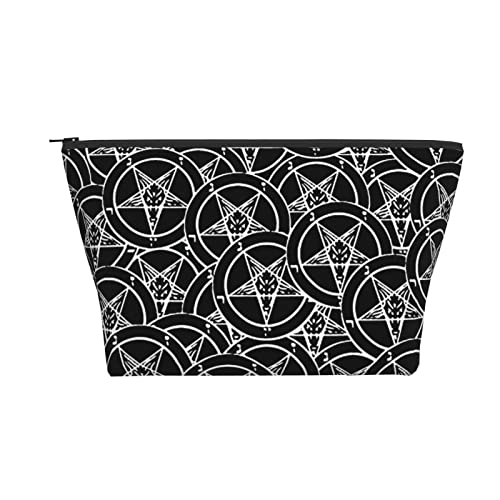 Tragbare Kosmetiktasche Satanisches Siegel Baphomet Pentagramm Make-up-Tasche Reise-Kulturtasche für Mädchen und Frauen von Ahdyr