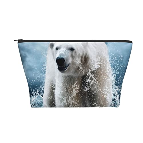 Tragbare Kosmetiktasche Save Polar Bear 3D Make-up-Tasche Reise-Kulturtasche für Mädchen und Frauen von Ahdyr