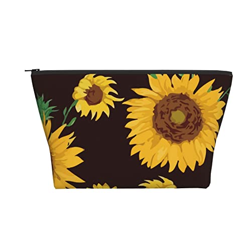 Tragbare Kosmetiktasche Sommer Sonnenblume Blumenmuster Make-up Tasche Reise Kulturbeutel Für Mädchen Frauen von Ahdyr