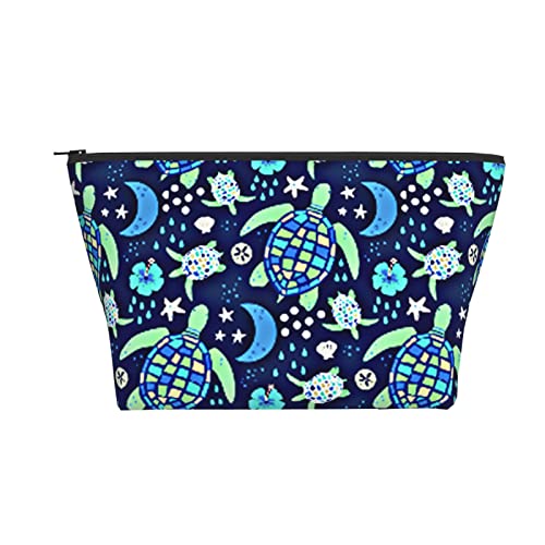 Tragbare Kosmetiktasche Turtle's Moonlit Walk Galaxy Make-up-Tasche Reise-Kulturtasche für Mädchen und Frauen von Ahdyr