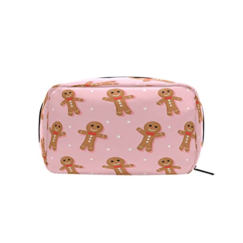 Weihnachten Lustige Kekse Make-up Tasche Tragbarer Organizer Kosmetiktasche für Reisen Make-up-Koffer, Geschenke, Kulturbeutel für den täglichen Gebrauch für Mädchen und Frauen von Ahdyr