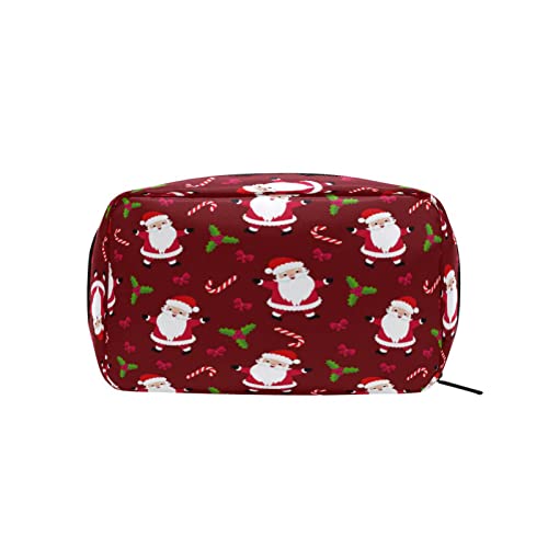 Weihnachten Weihnachtsmann Süßigkeiten Make-up Tasche Tragbarer Organizer Kosmetiktasche für Reisen Make-up-Koffer, Geschenke, Kulturbeutel für den täglichen Gebrauch für Mädchen und Frauen von Ahdyr