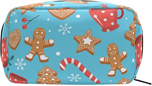 Weihnachtskekse, Zuckerstangen-Make-up-Tasche, tragbarer Organizer, Kosmetiktasche für Reisen, Make-up-Tasche, Geschenke, Kulturbeutel für den täglichen Gebrauch für Mädchen und Frauen von Ahdyr