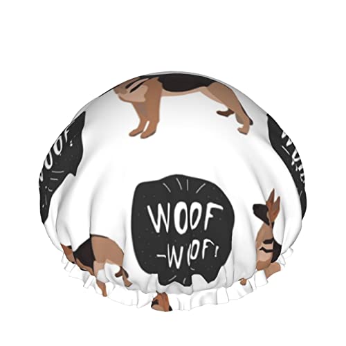 Wiederverwendbarer Haarhut mit Stretchsaum für Damen Dogan Shepherd DoubleWaterproof Shower Cap Bath Cap von Ahdyr