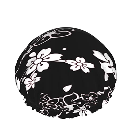 Wiederverwendbarer Haarhut mit Stretchsaum für Damen Snowttering Plum DoubleWaterproof Shower Cap Bath Cap von Ahdyr
