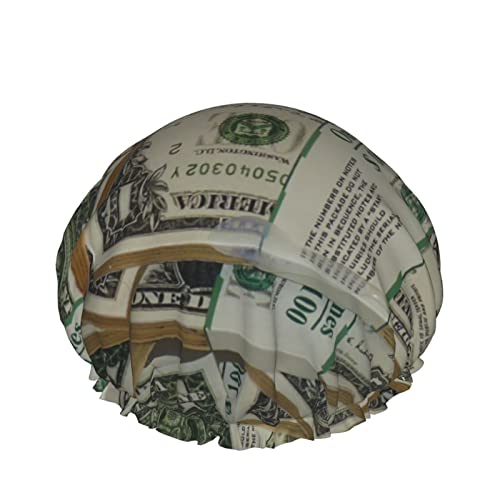 Wiederverwendbarer Haarhut mit elastischem Saum für Damen mit Seeing Eye Pyramid Dollar DoubleWaterproof Shower Cap Bath Cap von Ahdyr