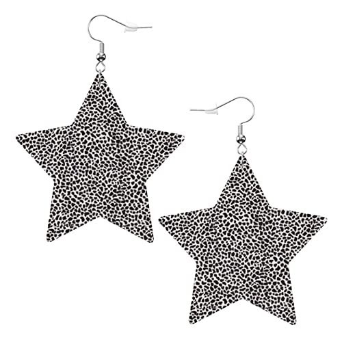 viele schwarze Flecken. Ohrringe aus Kunstleder mit Sternen, für Teenager, Mädchen und Frauen, Tropfen-Ohrringe, Geschenk von Ahdyr
