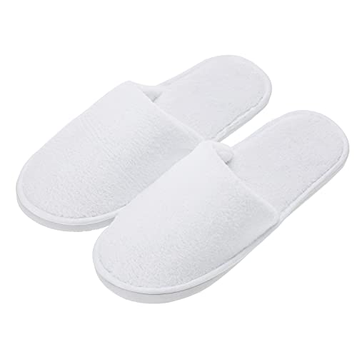 AhfuLife 10 Paar Hotel Hausschuhe, Nicht Einweg Zwei Größen Combo Spa Hausschuhe, Waschbare Weiße Slipper für Spa, Party Gäste und Reisen Unisex (Medium+Large, Weiß), weiß von AhfuLife