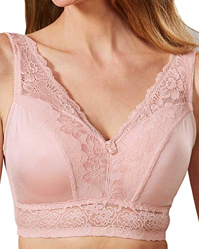 Ahh By Rhonda Shear Damen Pin-up Spitze Freizeit abnehmbaren Pads BH, Blush, Large von Ahh By Rhonda Shear