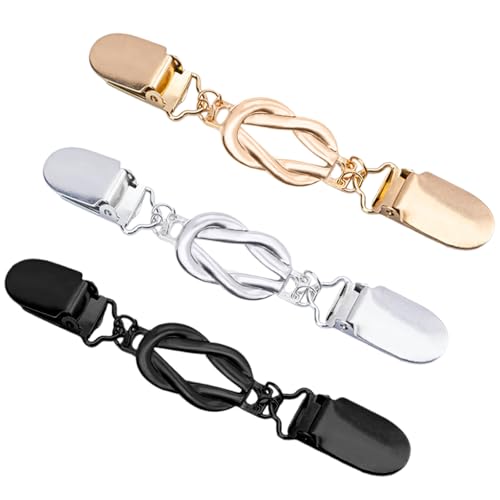 3 Stück Vintage Cardigan Clips Anstecknadeln für Damen, Hosen-Taillenspanner Rücken-Cinch-Clips für Brosche Hemden Strickjacken Pullover Schals Kleider Blusen Umhang Kragen von AhhiAboo