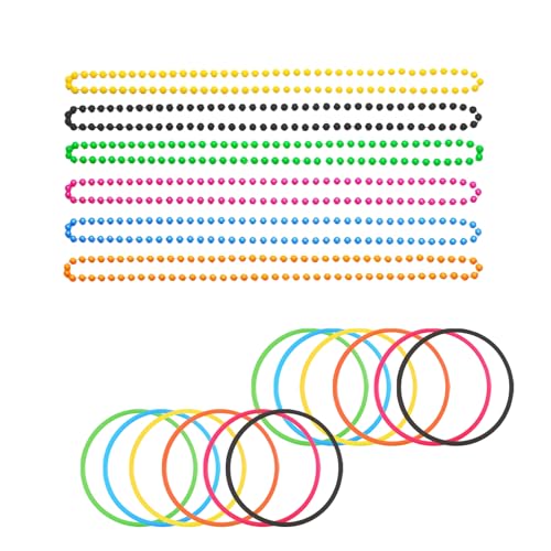 AhhiAboo 18-Teiliges Silikon Halsketten-Armband-Set - 80er Jahre Bunte Zubehör 90er Jahre Outfit für Frauen - Neon Kostüm Accessoires Damen, Kunststoffperlen und Silikonarmbänder von AhhiAboo