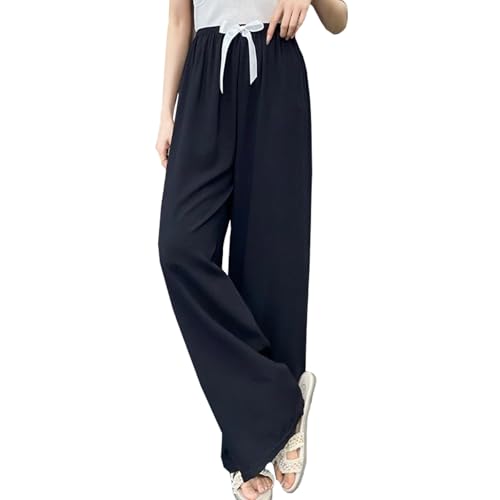 Pyjama Hose schlafanzughosen für damen, loungewear schlafanzug hose lang, Freizeithose Hausanzug Nachtwäsche Strandhose Weites Bein Hose von Ahigh