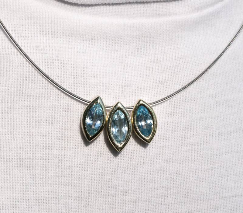 Kleiner, Feiner Anhänger in Aquamarin von AhiloDesign