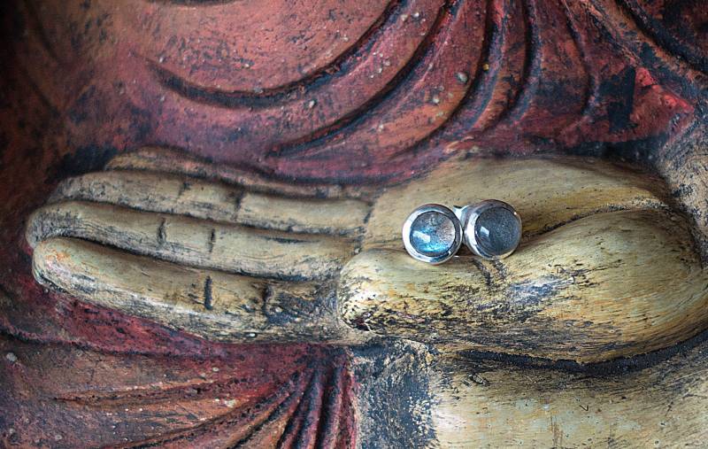Labradorit Ohrstecker in Silber von AhiloDesign