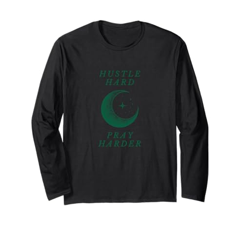 Hustle Hard Pray Harder Islam Muslim Ramadan Männer Frauen Langarmshirt von Ahmad Babar Studio