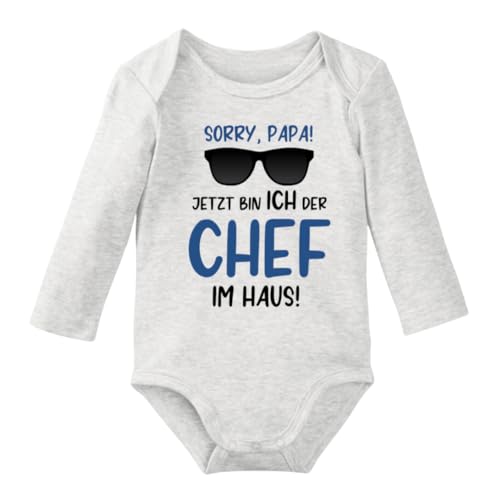 Ahoiikids Lustiger Baby-Body - 'Sorry Papa, Ich Bin Der Chef' - Unisex Baby Strampler, Geschenkidee für Jungen & Mädchen, Weicher Baumwoll-Body, Baby Outfit von Ahoiikids