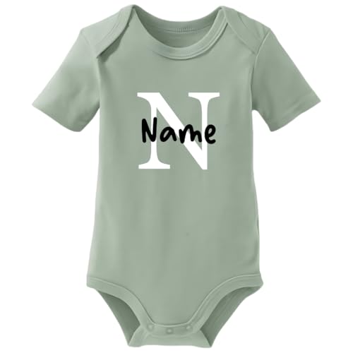 Ahoiikids Personalisierter Baby-Body Kurzarm - Individuell Bedruckbar - Weicher Baumwoll-Strampler für Jungen & Mädchen - Neugeborenen Geschenk - Größen 0-12 Monate - Personalisiertes Baby-Outfit von Ahoiikids