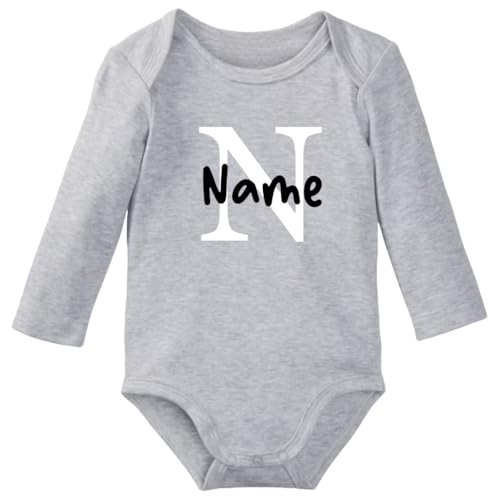 Ahoiikids Personalisierter Baby-Body Langarm - Individuell Bedruckbar - Weicher Baumwoll-Strampler für Jungen & Mädchen - Neugeborenen Geschenk - Größen 0-12 Monate - Personalisiertes Baby-Outfit von Ahoiikids