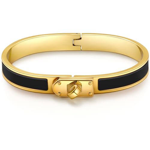 Gold Armband Damen Gold Armreif Gold Armbänder Gold Armband Dupes Wasserfester Schmuck Goldenes 17CM Edelstahl Armband Damen Armbänder Damen Armband Geschenk Valentinstag für Sie Schwarz Armband Gold Armband Damen Gold Armreif Gold Armbänder Gold Armband Dupes Wasserfester Schmuck Goldenes 17CM Edelstahl Armband Damen Armbänder Damen Armband Geschenk Valentinstag für Sie Schwarz Armband von Ahokei