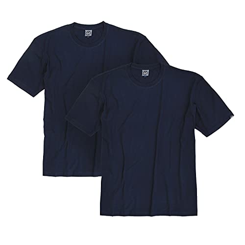 Ahorn Sportswear Blaues T-Shirt mit Rundhalsausschnitt im Doppelpack Übergröße 10XL, Größe:3XL von Ahorn Sportswear