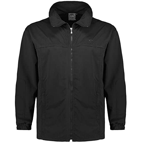 Ahorn Sportswear Schwarze Trainingsjacke aus Micro-Polyester für Männer großen Größen 2XL-10XL, Größe:3XL von Ahorn Sportswear