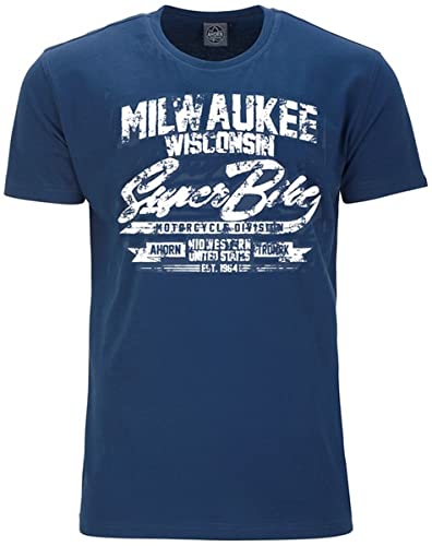 Ahorn Sportswear Übergrößen T-Shirt Milwaukee weiß Alpine Blue 7XL von Ahorn Sportswear