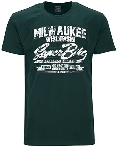 Ahorn Sportswear Übergrößen T-Shirt Milwaukee weiß Bottle Green 6XL von Ahorn Sportswear