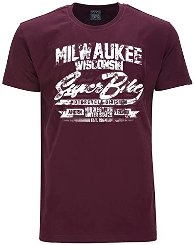 Ahorn Sportswear Übergrößen T-Shirt Milwaukee weiß Maroon Red 3XL von Ahorn Sportswear