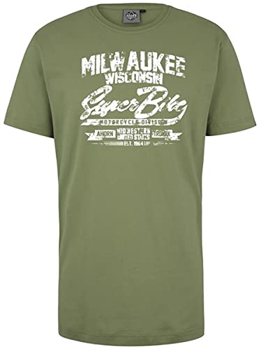 Ahorn Sportswear Übergrößen T-Shirt Milwaukee weiß Moss Green 3XL von Ahorn Sportswear