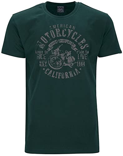 Ahorn Sportswear Übergrößen T-Shirt Ride to Live Grau Bottle Green 3XL von Ahorn Sportswear