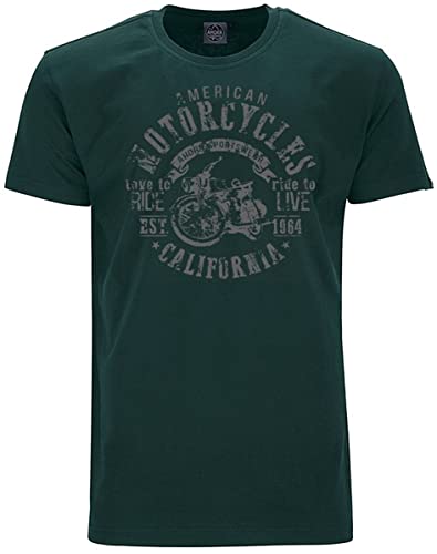 Ahorn Sportswear Übergrößen T-Shirt Ride to Live Grau Bottle Green 4XL von Ahorn Sportswear