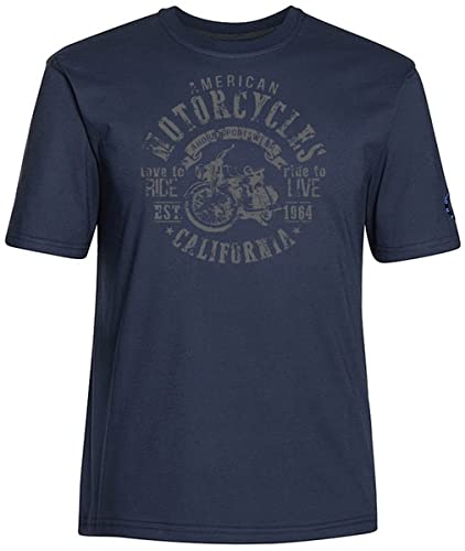 Ahorn Sportswear Übergrößen T-Shirt Ride to Live Grau Dark Blue 3XL von Ahorn Sportswear