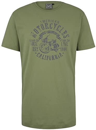 Ahorn Sportswear Übergrößen T-Shirt Ride to Live Grau Moss Green 8XL von Ahorn Sportswear