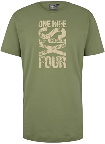 AHORN SPORTSWEAR Übergrößen T-Shirt Six Four beige Moss Green 3XL von AHORN SPORTSWEAR