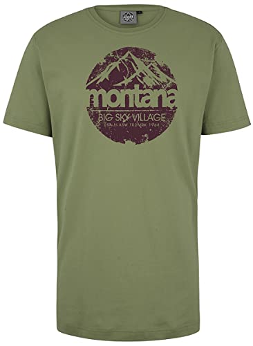 AHORN SPORTSWEAR Übergrößen T-Shirt Sky Village Weinrot Moss Green 3XL von AHORN SPORTSWEAR