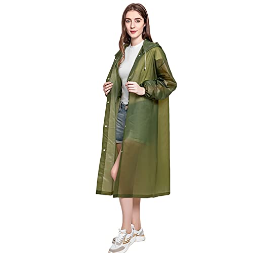 Ahsado 2 Stück Regenponcho Eva Regenjacke Unisex Wiederverwendbar Regenmantel wasserdicht atmungsaktiv tragbarer Regencape zum Camping Wandern Angeln-Grün von Ahsado