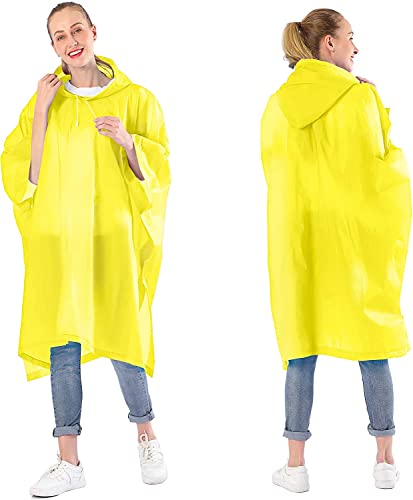 Ahsado Regenponcho, 3-in-1 Multifunktionales Regencape zum Camping Wandern für Erwachsene, Männer/Frauen (gelb 2pack) von Ahsado