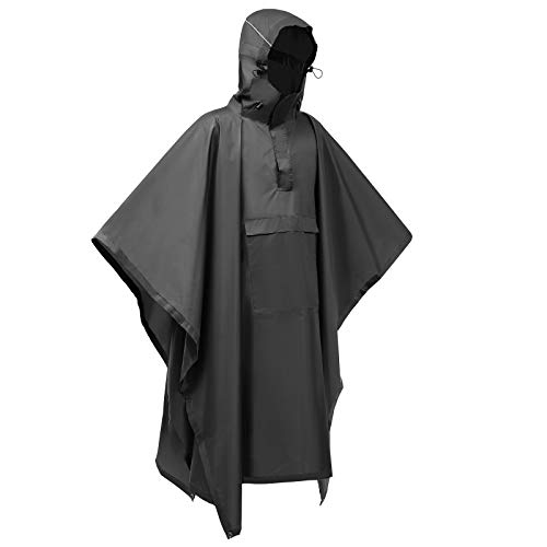 Ahsado Regenponcho, 3-in-1 Multifunktionales Regencape zum Camping Wandern für Erwachsene, Männer/Frauen von Ahsado