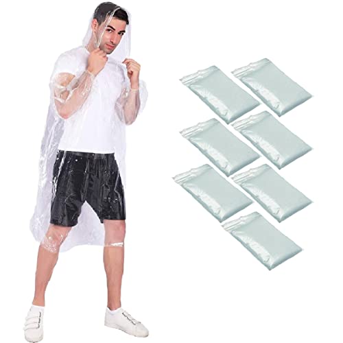 Ahsado Regenponcho mit Kapuze [7 Stücke] Regencape - Regenumhang - transparent & wasserdicht für Erwachsene - Damen & Herren von Ahsado