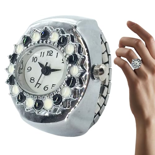 Ahuuen Damen Finger Uhrringe,Präziser Ringuhr Schmuck Für Herren - Vintage Innovativer Schmuck Für Kollegen Freunde Geburtstag Muttertag Familie von Ahuuen
