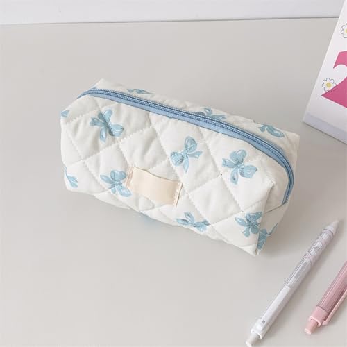 Ahuuen Federmäppchen Mit Schleife | Mäppchen Aesthetic Federmappe | Kosmetikaufbewahrung | Federmäppchen Aesthetic | Für Mädchen Kosmetiktasche Und Geldtasche | 2 Farben | 20 * 8 * 8cm von Ahuuen