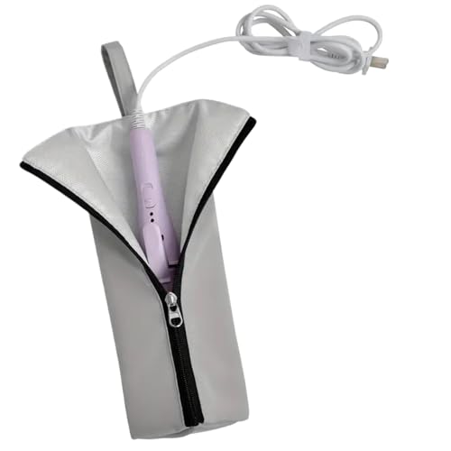 Ahuuen Lockenstab Tasche - Hitzebeständiger Make-up-Organizer,Staubdichter wasserdichter Organizer für Stylingwerkzeuge an Frisiertisch Reise Frisierstation Salon von Ahuuen