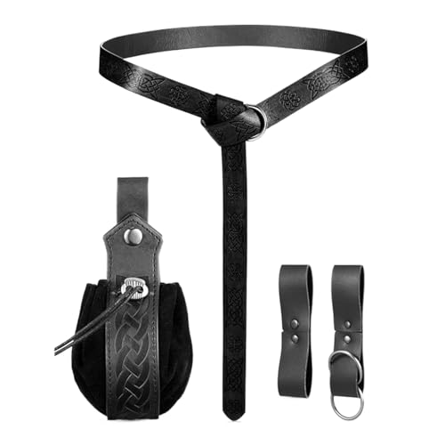 Ahuuen Renaissance Gürteltaschen Set | Renaissance Gürteltasche Cosplay Zubehör,Dekorative Umhängetasche für Kostüm Sammler Fotoshooting Männer Frauen Events von Ahuuen