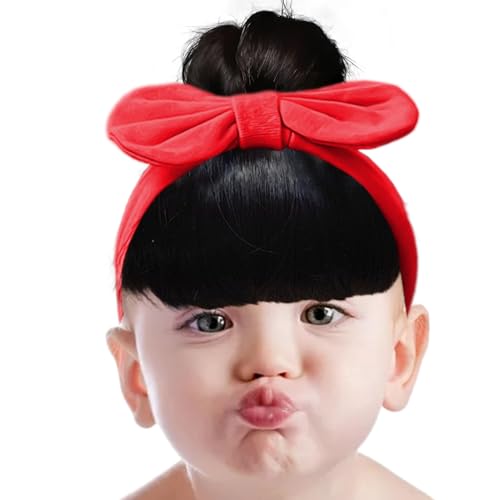 Ahuuen Süße Baby Perücke Mit Schleifenkranz | Kleinkinder Ponyfrisur Haarband - Bequemes Kopfaccessoire Für Feiern Bühnenauftritte Eltern-Kind von Ahuuen