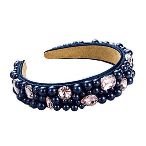Ai.Moichien Perlen-Stirnbänder für Mädchen und Frauen, Kunststoff, Strass, breites Haarband, verschönern mit Bling-String-Perlen, modisches Geschenk zum Kindertag von Ai.Moichien