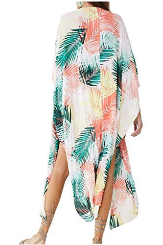 LikeJump Damen Kimono Knielänge Strandkleid Lang Sommerkleid Bikini Cover Up von LikeJump